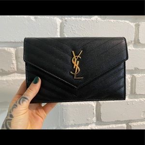 SAINT LAURENT Monogram Envelope Wallet On Chain